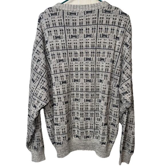 Vintage 90s Coogi Style Mens XL Grandpa Sweater Knit Cosby Dad Crewneck - Picture 3 of 8